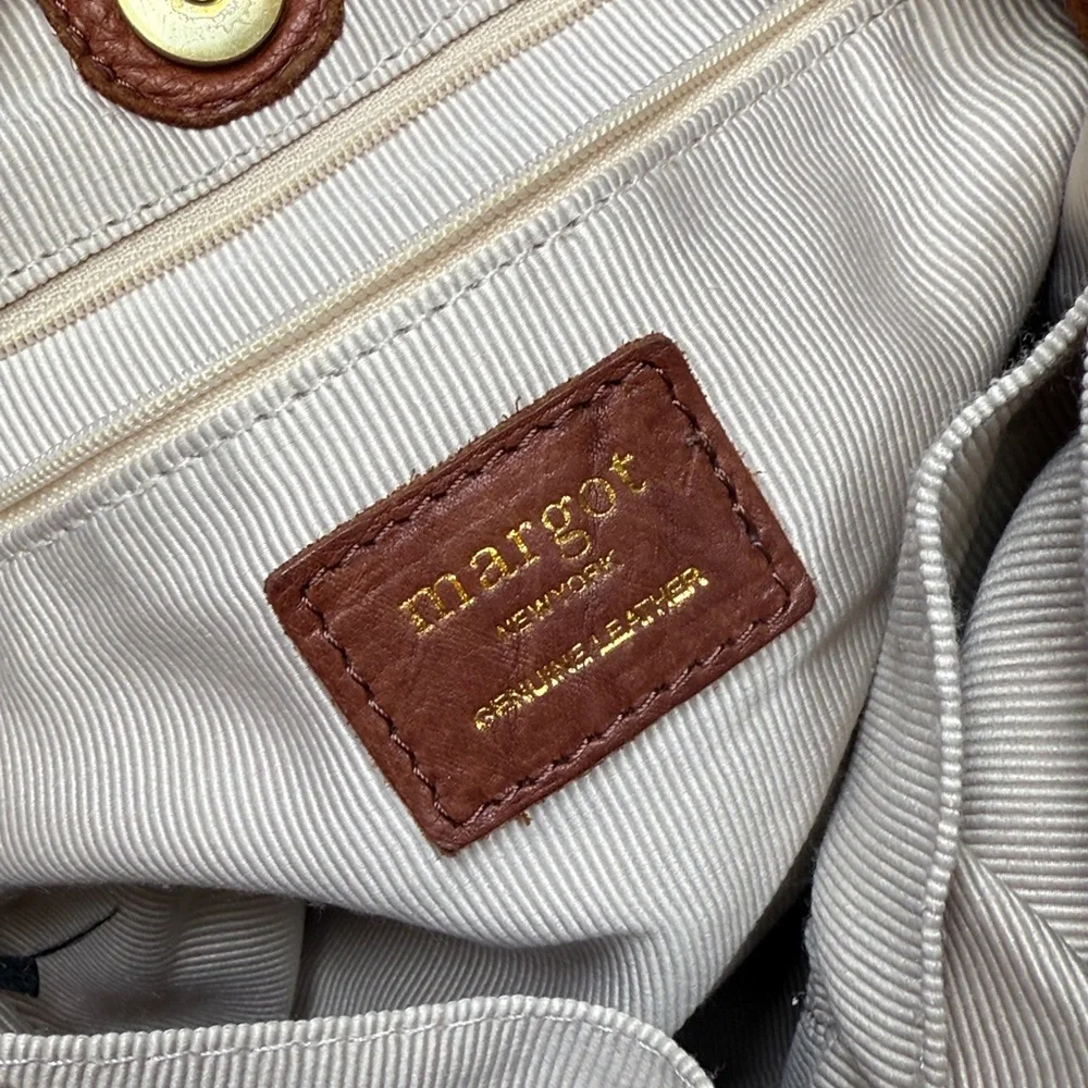 Margot Soft Leather Large Crossbody Hobo Bag Reddish Brown/ Rust Color Bag
